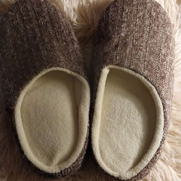 Nwot Men's Cotton Knitted Anti-Slip On House Slippers Size 11-12 - Picture 2 of 8